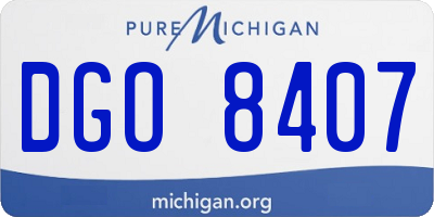 MI license plate DGO8407