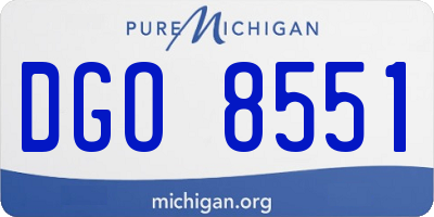 MI license plate DGO8551