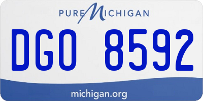 MI license plate DGO8592