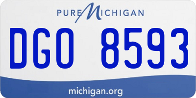 MI license plate DGO8593