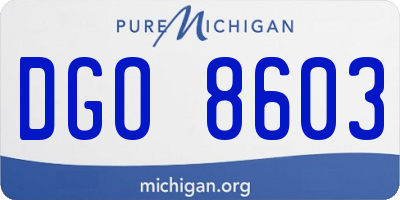 MI license plate DGO8603