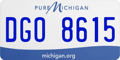 MI license plate DGO8615