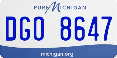 MI license plate DGO8647