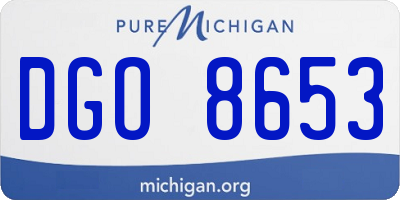 MI license plate DGO8653