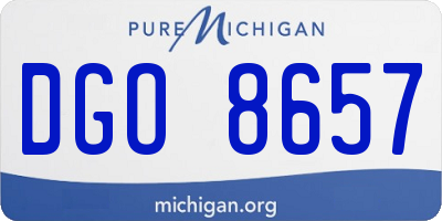 MI license plate DGO8657