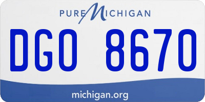 MI license plate DGO8670