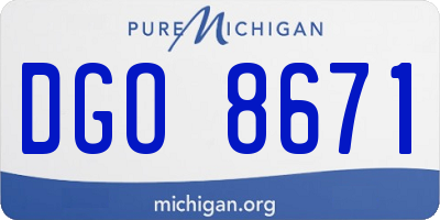 MI license plate DGO8671