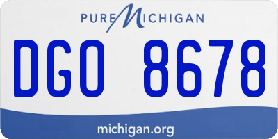 MI license plate DGO8678
