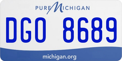 MI license plate DGO8689