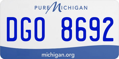 MI license plate DGO8692