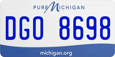 MI license plate DGO8698