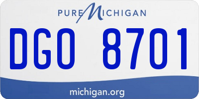MI license plate DGO8701