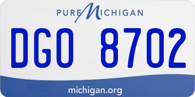 MI license plate DGO8702