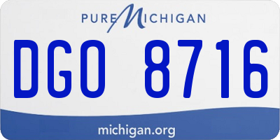 MI license plate DGO8716