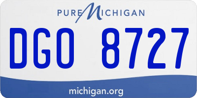 MI license plate DGO8727