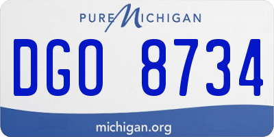 MI license plate DGO8734
