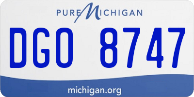 MI license plate DGO8747