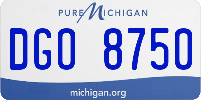 MI license plate DGO8750