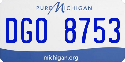 MI license plate DGO8753