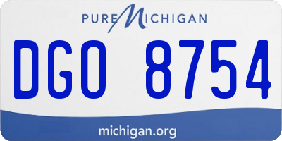 MI license plate DGO8754