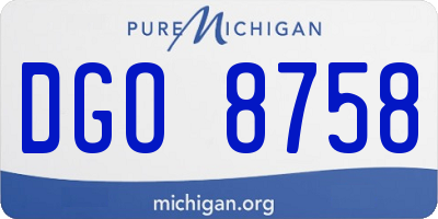 MI license plate DGO8758