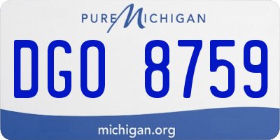 MI license plate DGO8759
