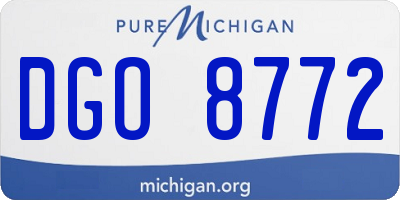 MI license plate DGO8772