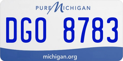 MI license plate DGO8783
