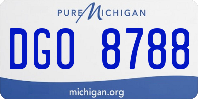 MI license plate DGO8788