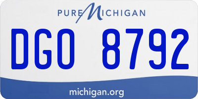 MI license plate DGO8792