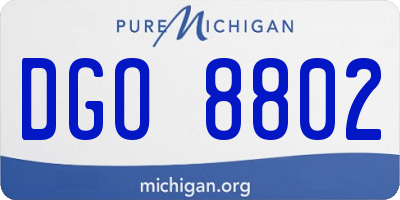 MI license plate DGO8802