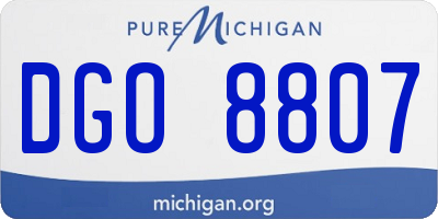 MI license plate DGO8807