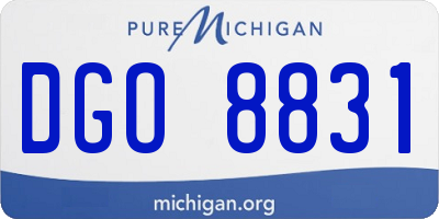 MI license plate DGO8831