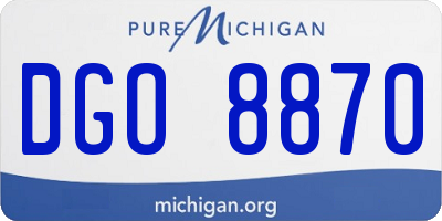 MI license plate DGO8870