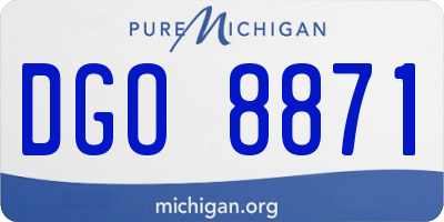 MI license plate DGO8871
