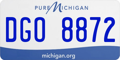 MI license plate DGO8872