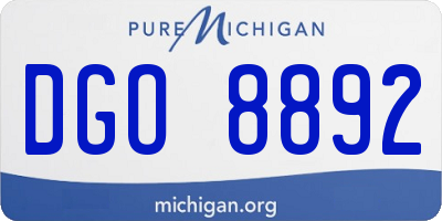 MI license plate DGO8892