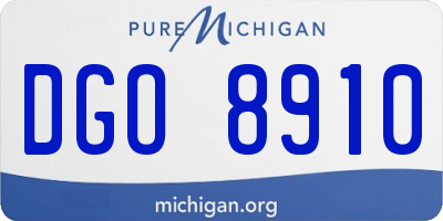 MI license plate DGO8910