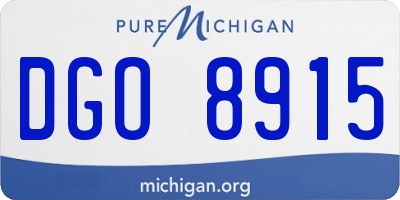 MI license plate DGO8915