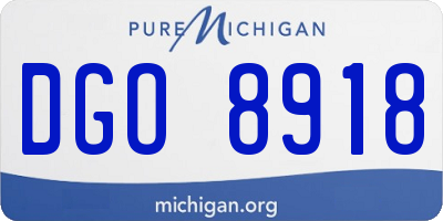 MI license plate DGO8918