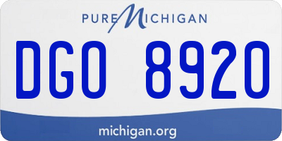 MI license plate DGO8920