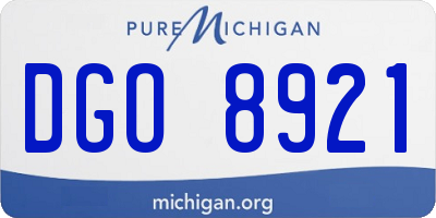 MI license plate DGO8921
