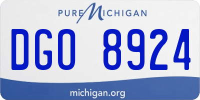 MI license plate DGO8924