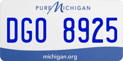 MI license plate DGO8925