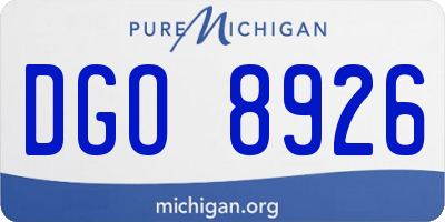 MI license plate DGO8926