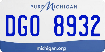 MI license plate DGO8932