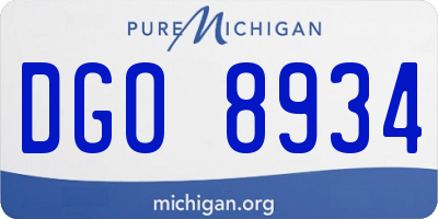 MI license plate DGO8934