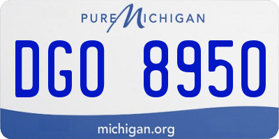 MI license plate DGO8950