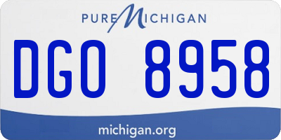 MI license plate DGO8958