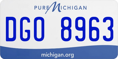 MI license plate DGO8963